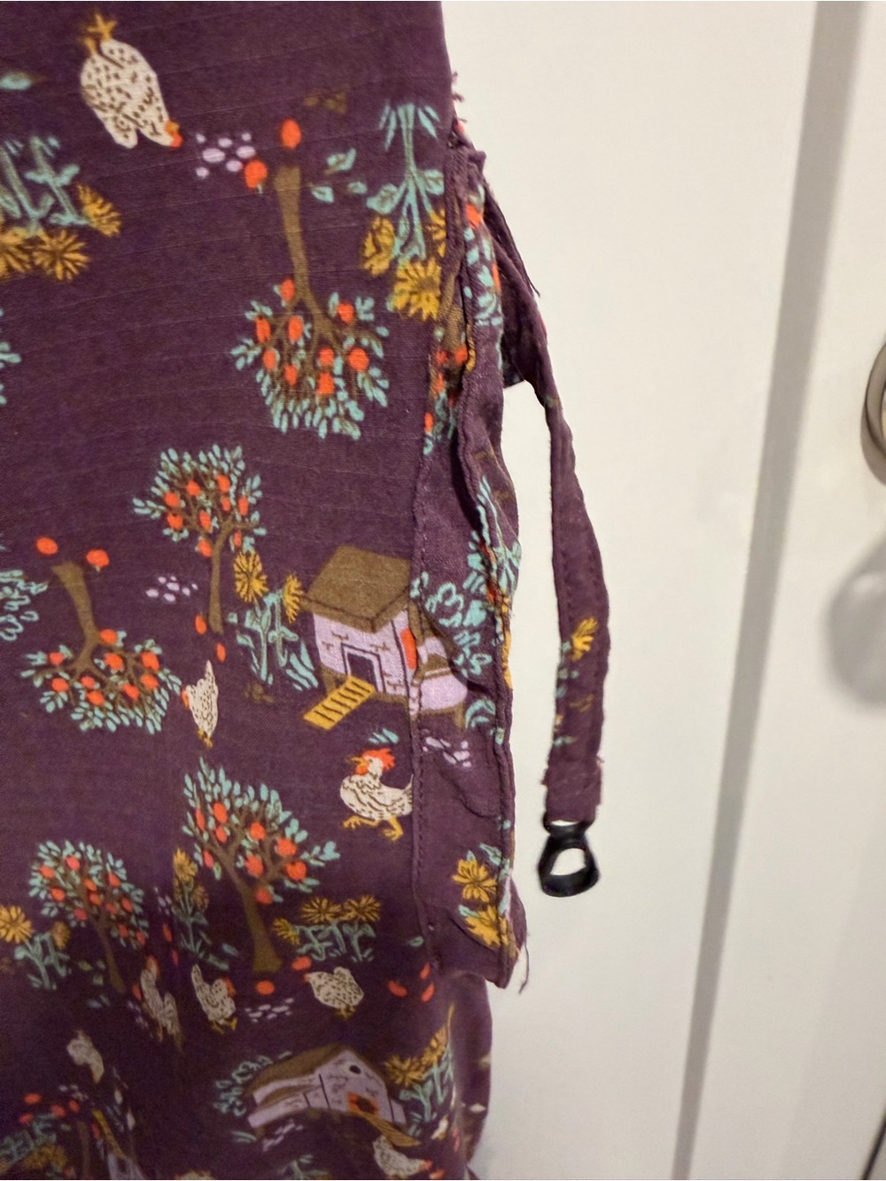 Duluth Trading Co Purple Chicken Print Overalls - Picture 8 of 8